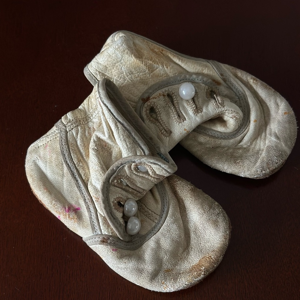 Charming Antique Baby Booties Victorian Cream Baby Walker Shoes